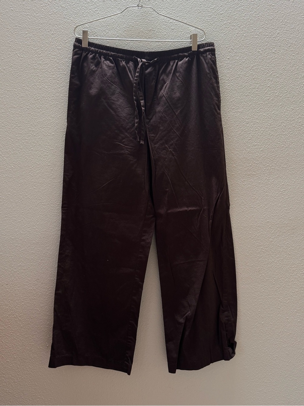 H&M Wide Leg Drawstring Pants - Dark Brown